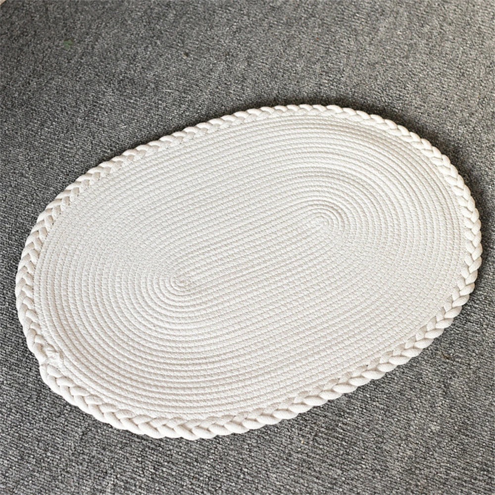 Hand-Woven Jute & Cotton Floor Mat – Natural texture, quiet simplicity for every room