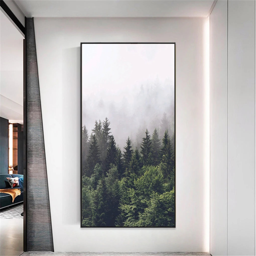 Privacie Windows Film Decorative Forest Stained Glass Window Stickers No Glue Static Cling Frosted Window Cling Window Tint