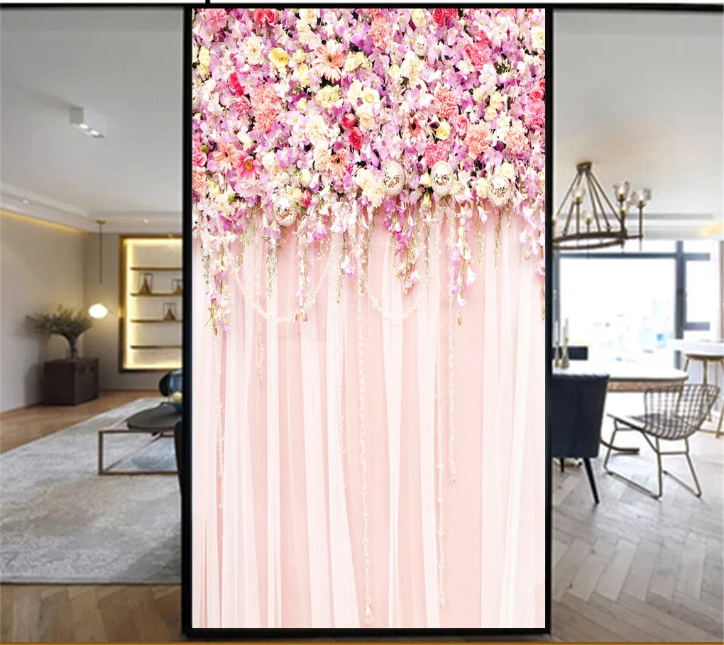 Privacie Windows Film Decorative Forest Stained Glass Window Stickers No Glue Static Cling Frosted Window Cling Window Tint