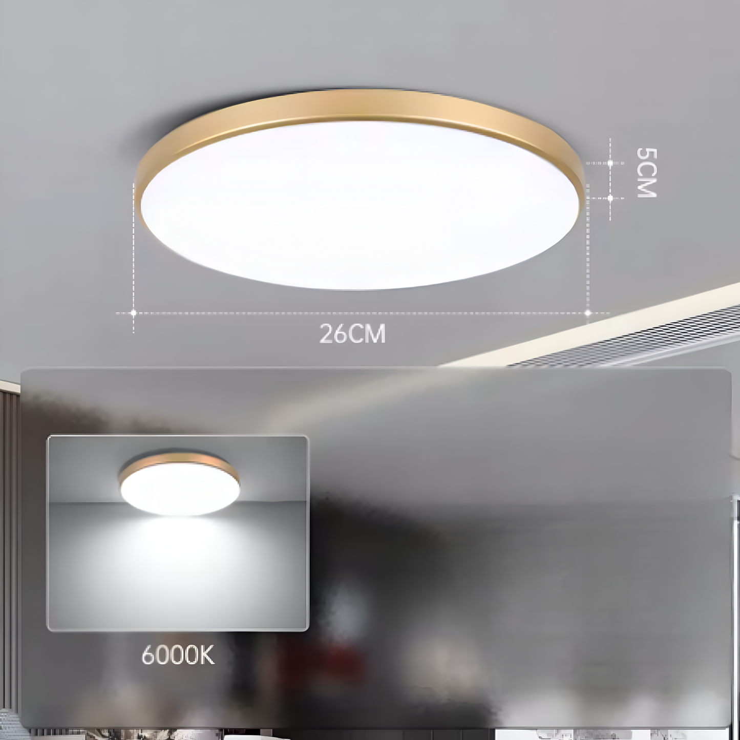 Moderne LED-plafondlamp – Slank, helder en waterdicht ontwerp