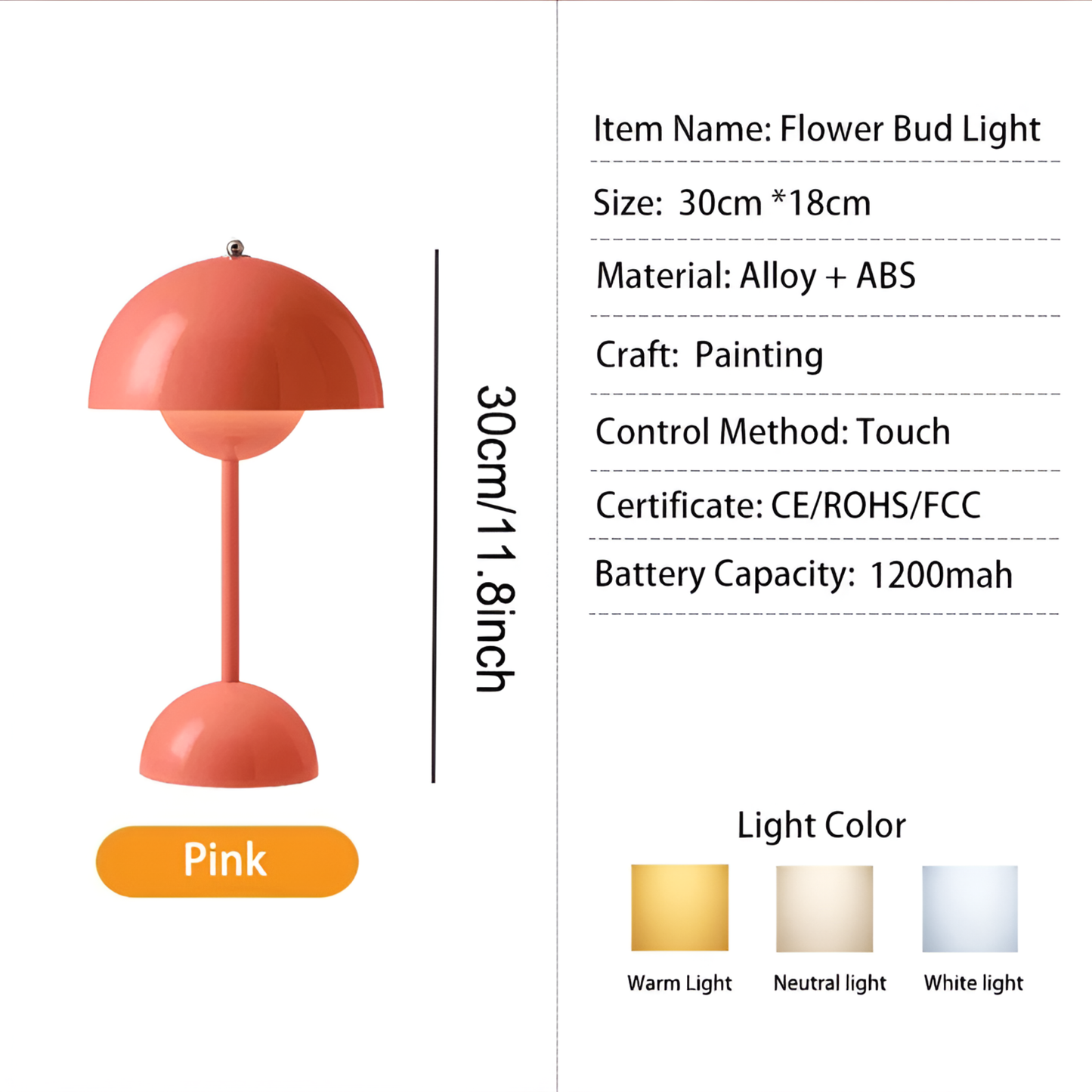 Oplaadbare tafellamp in de vorm van een bloemknop – Zachte, bloeiende gloed voor rustige, moderne ruimtes