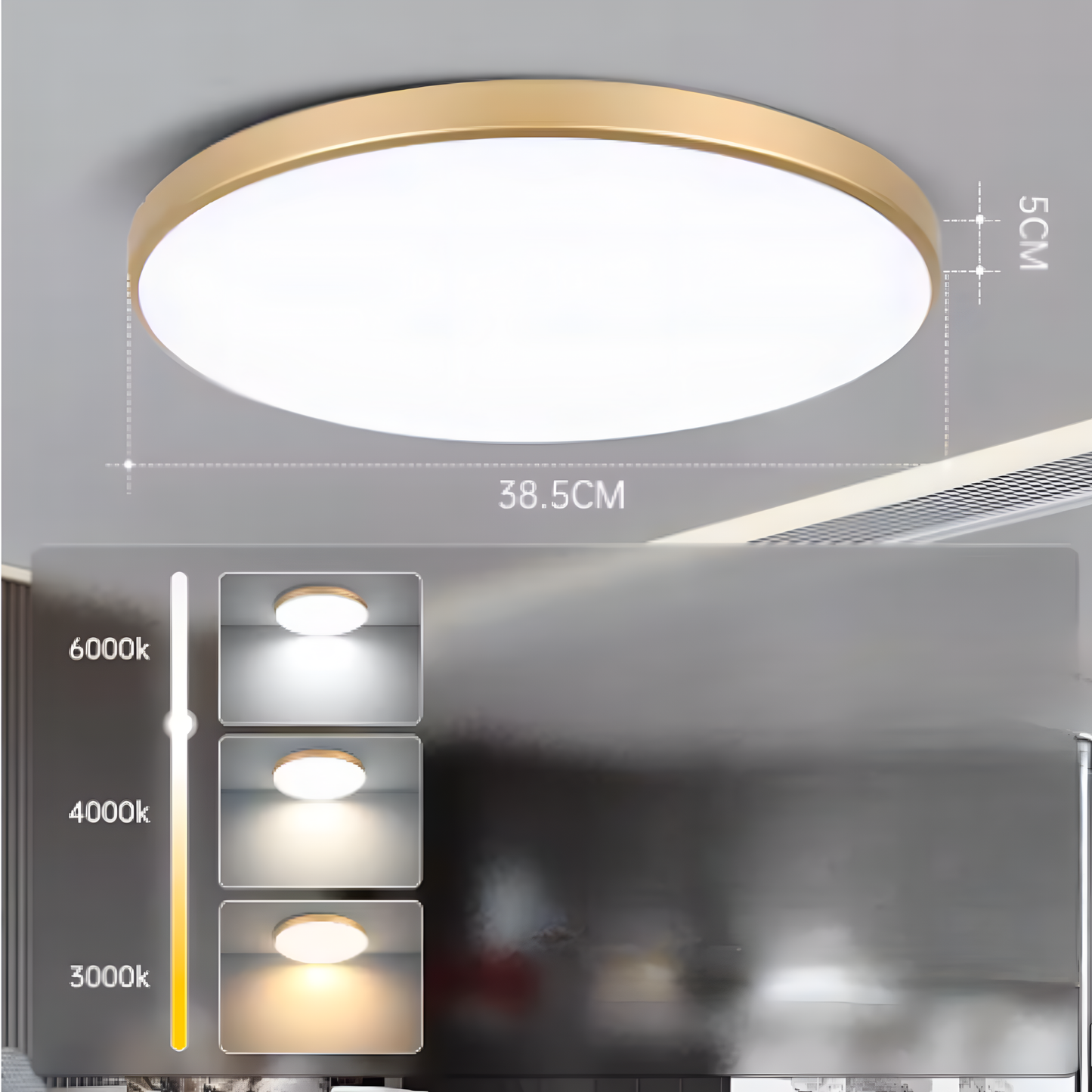 Moderne LED-plafondlamp – Slank, helder en waterdicht ontwerp
