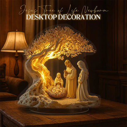 Jesus Tree of Life Desktop Ornament – Quiet symbol of faith, family, renewal