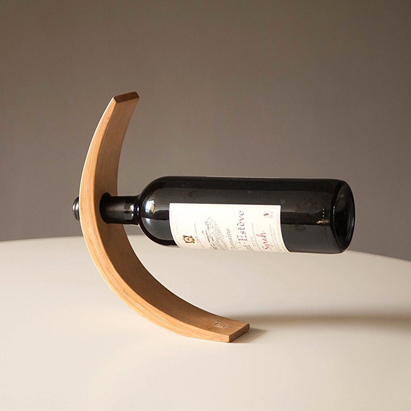 Gravity Bamboo Wine Holder