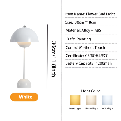 Oplaadbare tafellamp in de vorm van een bloemknop – Zachte, bloeiende gloed voor rustige, moderne ruimtes