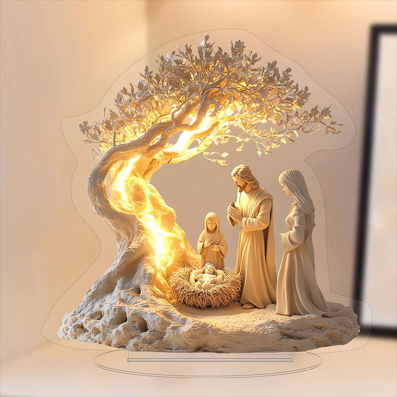 Jesus Tree of Life Desktop Ornament – Quiet symbol of faith, family, renewal