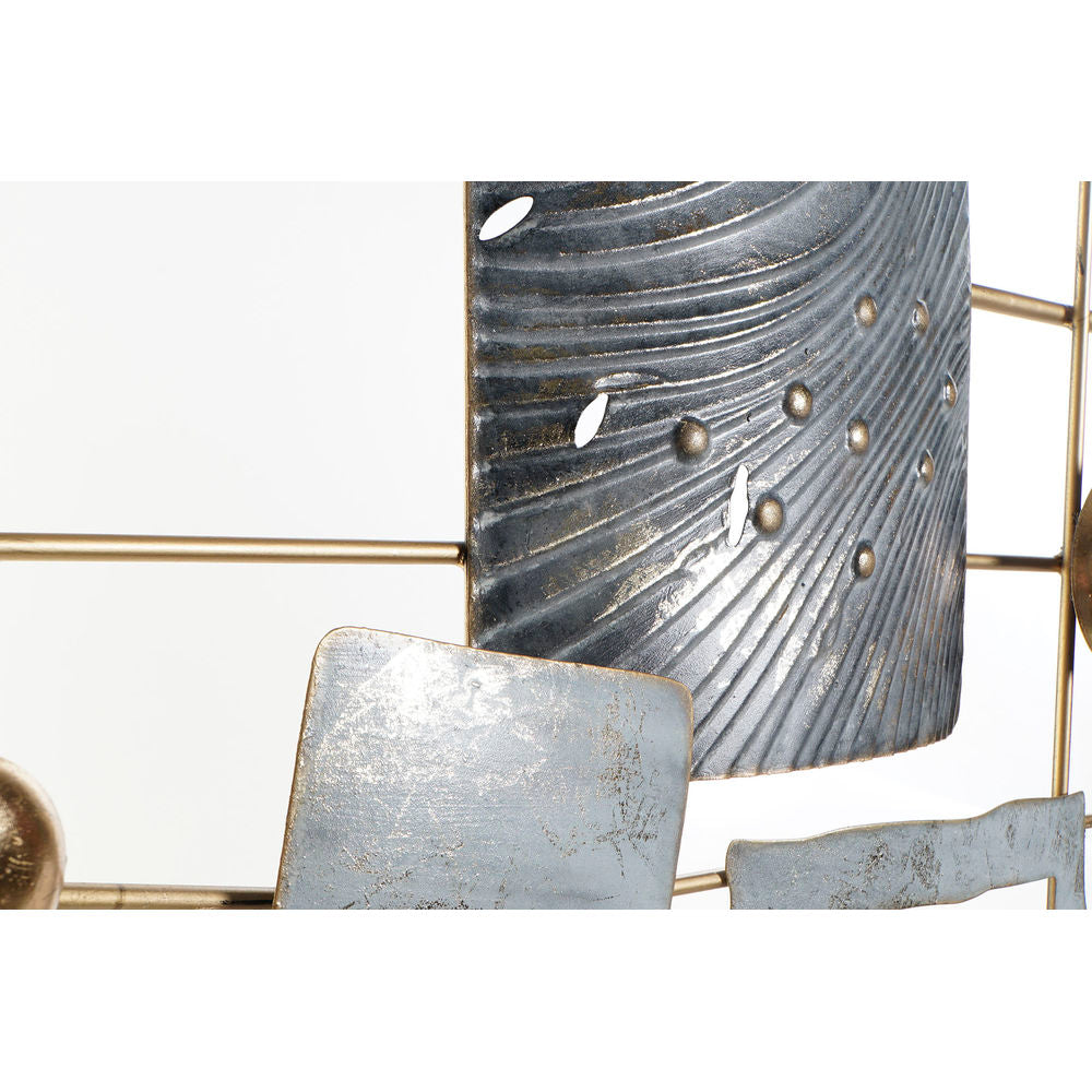 Abstract Wall Art — Gold & Celeste Metal