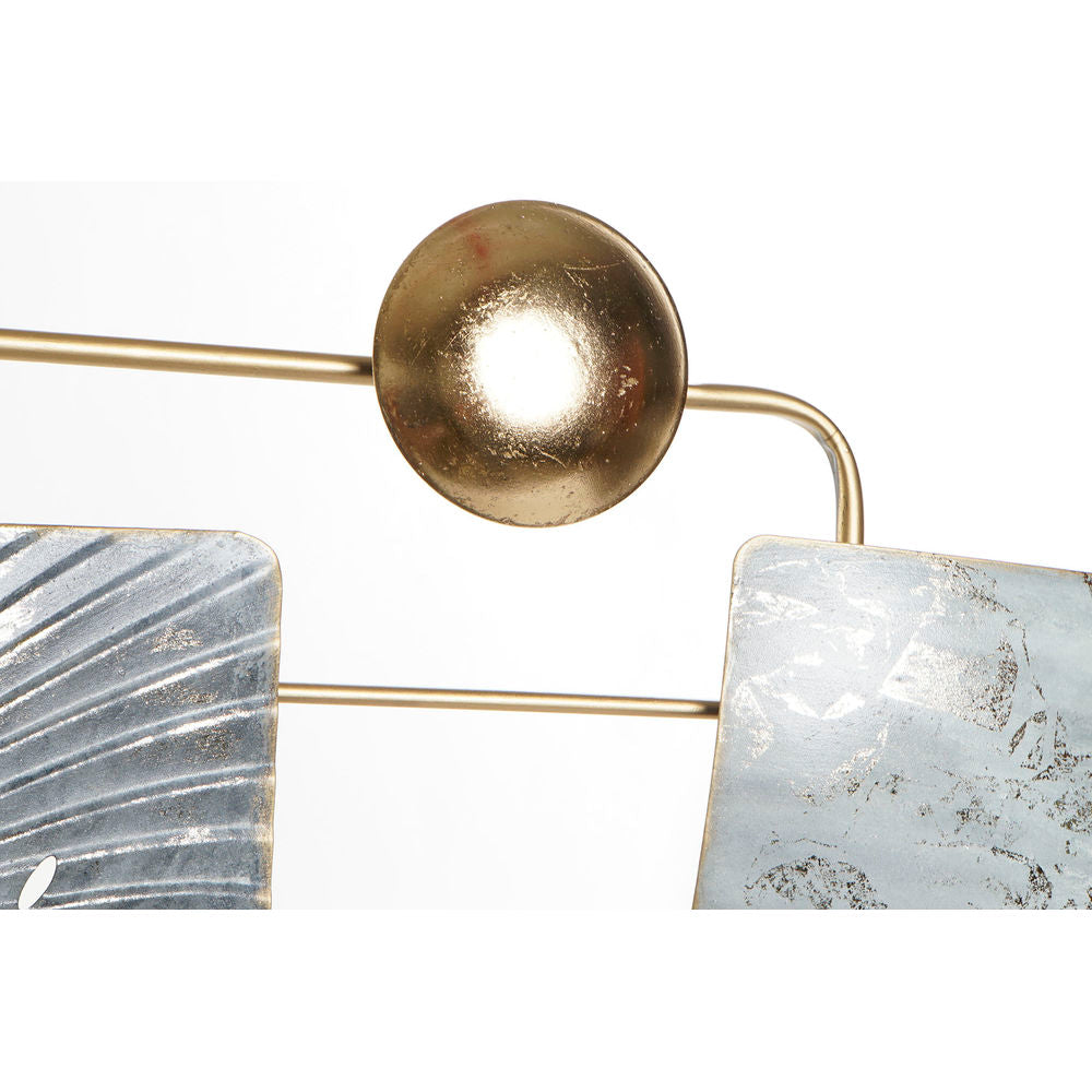 Abstract Wall Art — Gold & Celeste Metal