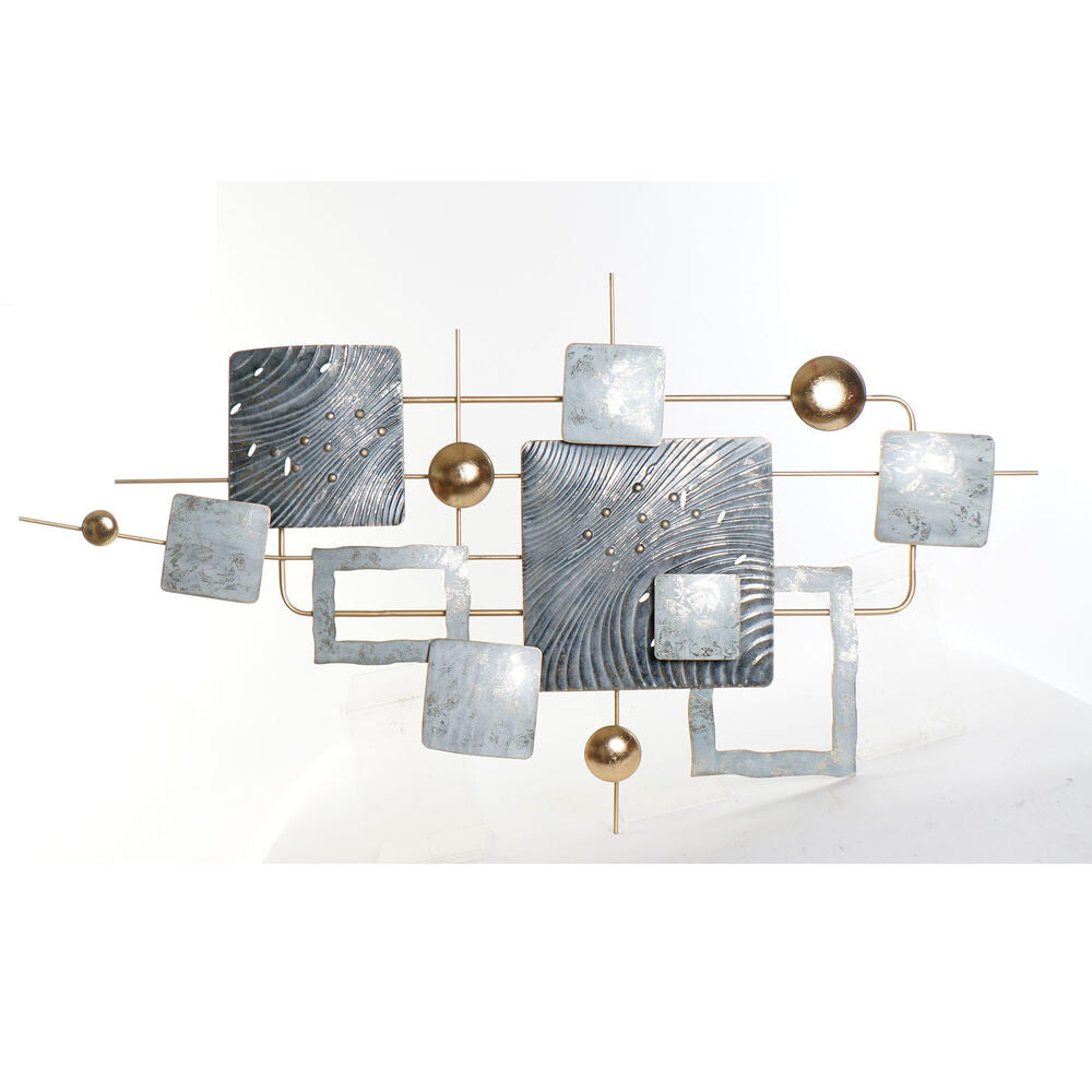 Abstract Wall Art — Gold & Celeste Metal