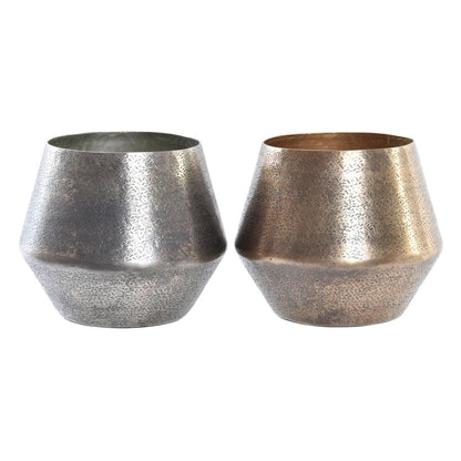 Loft Planter Set — Aged Gold & Silver Finish