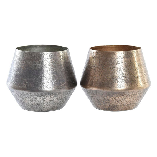 Loft Planter Set — Aged Gold & Silver Finish