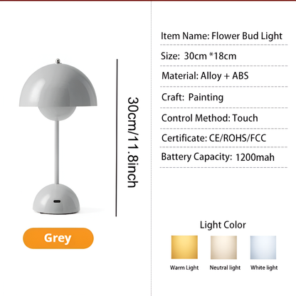 Oplaadbare tafellamp in de vorm van een bloemknop – Zachte, bloeiende gloed voor rustige, moderne ruimtes
