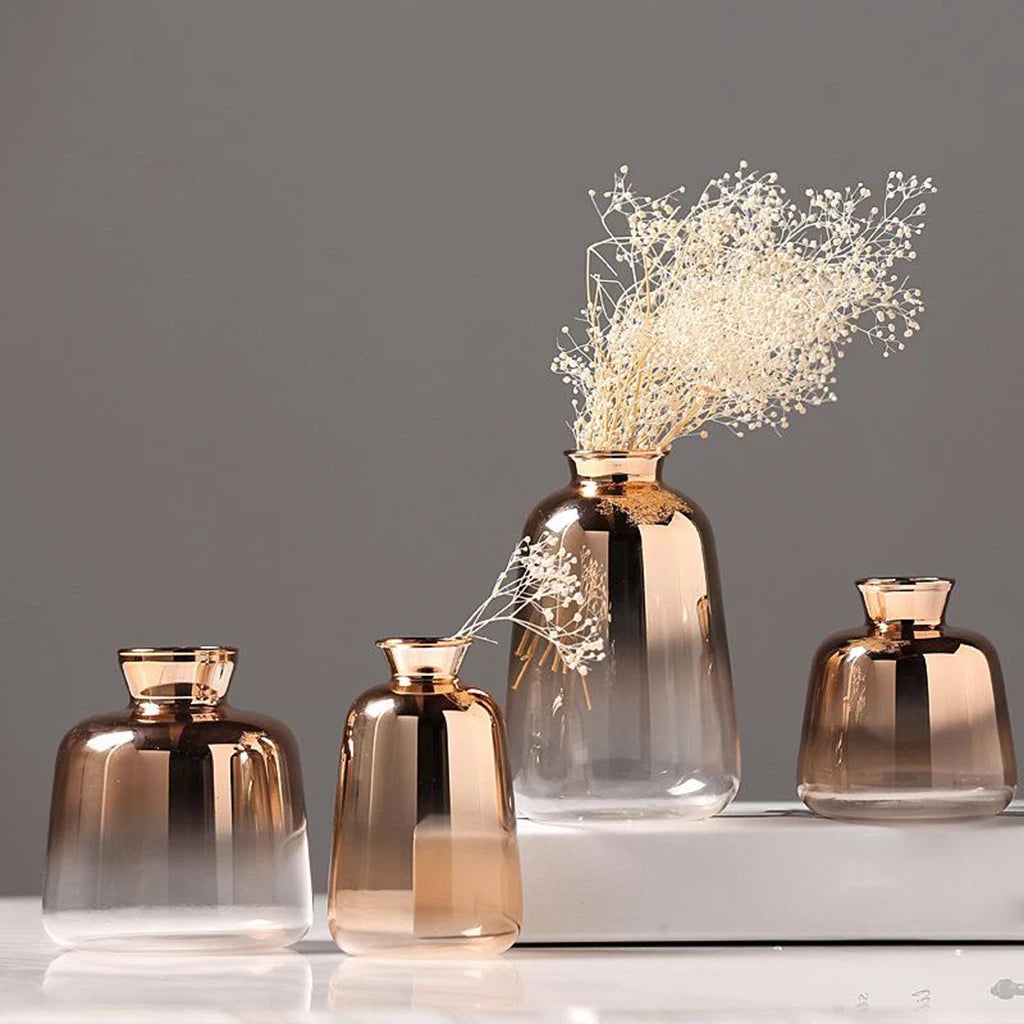 Transparent Glass Vase with Dried Pampas Grass – Light, form, and quiet simplicity