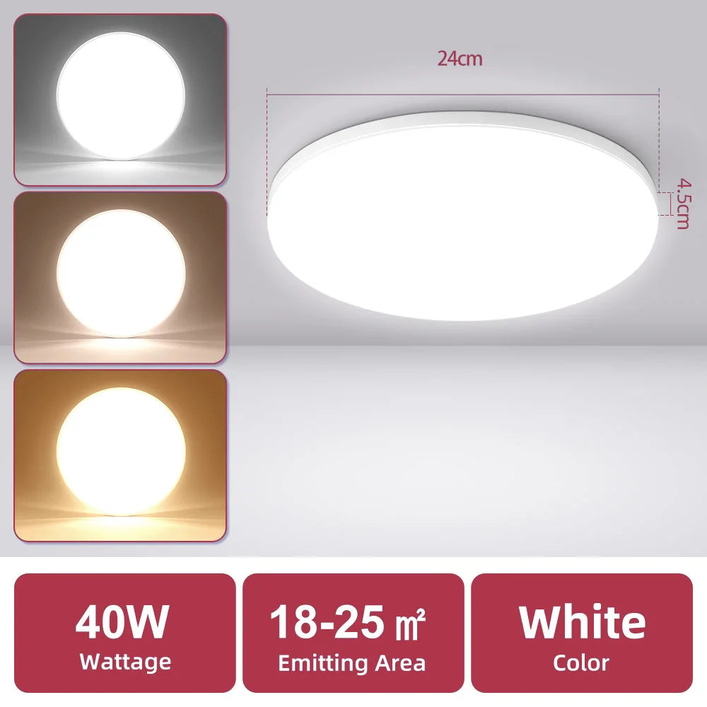 Modern LED Ceiling Lamp – Slim, Bright & Waterproof Design