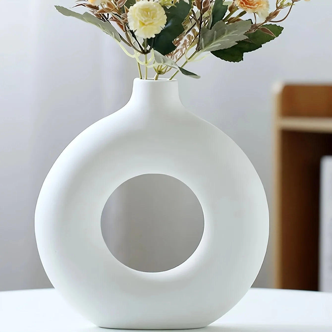 Ceramic Donut Vase for Modern Home Decor