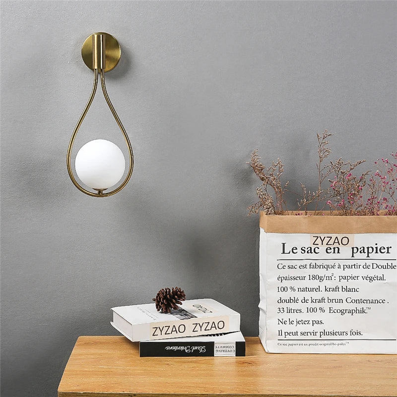 Nordic Gold Globe Wall Lamp – Gentle light for modern interiors