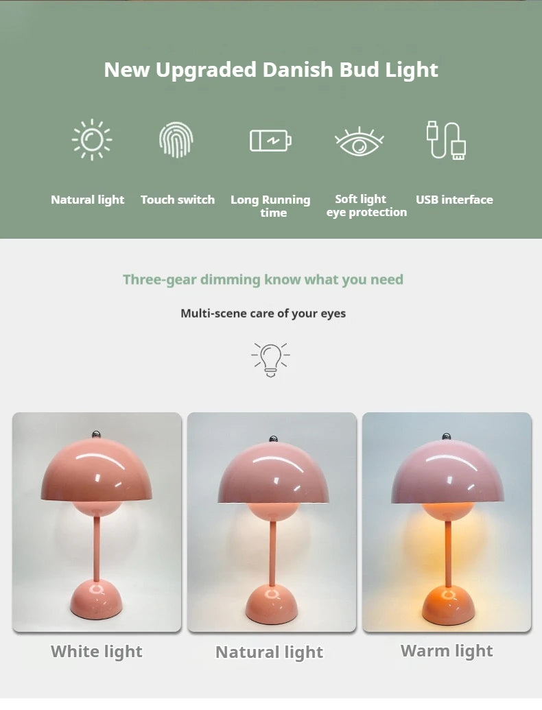 Rechargeable Flower Bud Table Lamp – Soft blooming glow for calm modern spaces