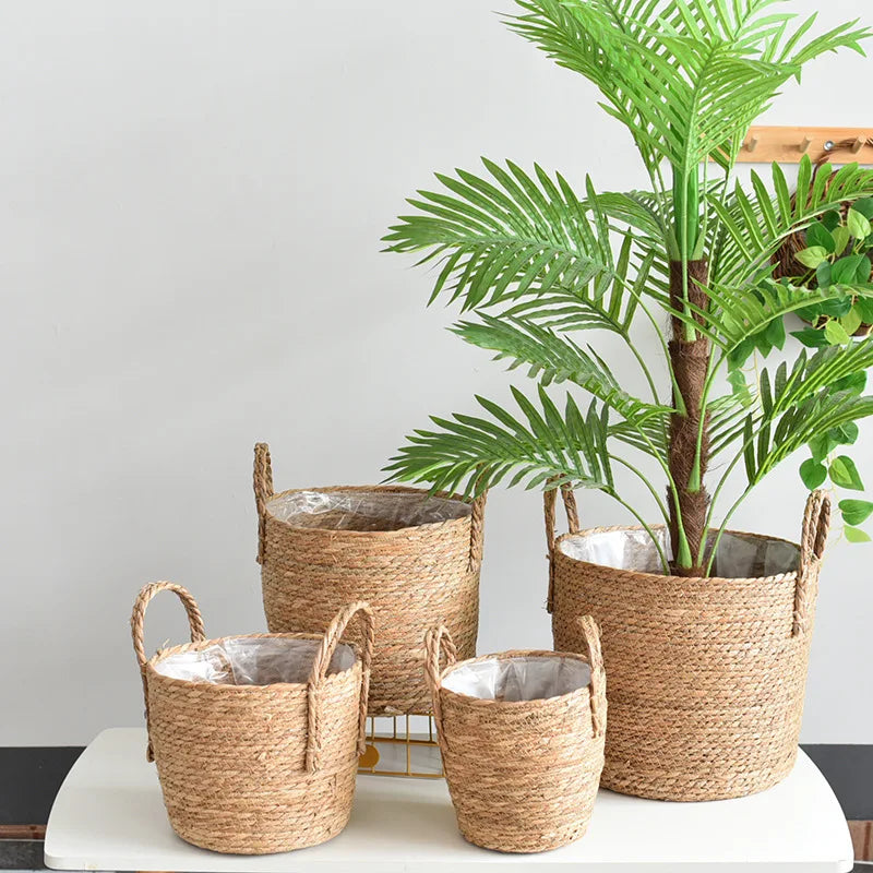 Nordic Straw Storage Basket – Gentle form, natural calm for green spaces