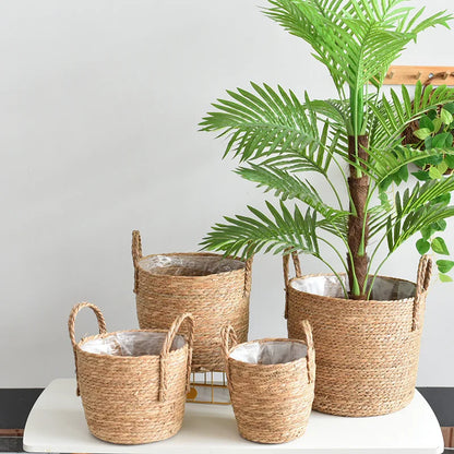 Nordic Straw Storage Basket – Gentle form, natural calm for green spaces