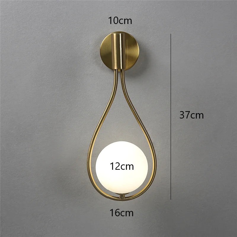Nordic Gold Globe Wall Lamp – Gentle light for modern interiors