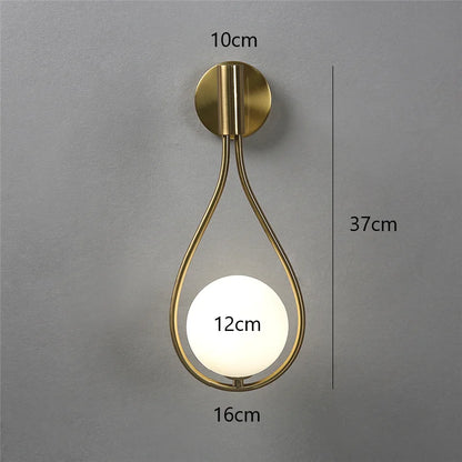 Nordic Gold Globe Wall Lamp – Gentle light for modern interiors