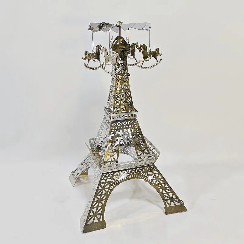 Eiffel Tower Rotating Candle Holder – Parisian light, gentle motion, timeless romance
