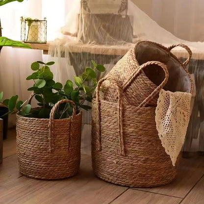 Nordic Straw Storage Basket – Gentle form, natural calm for green spaces