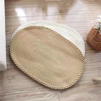 Hand-Woven Jute & Cotton Floor Mat – Natural texture, quiet simplicity for every room