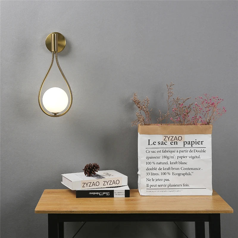 Nordic Gold Globe Wall Lamp – Gentle light for modern interiors