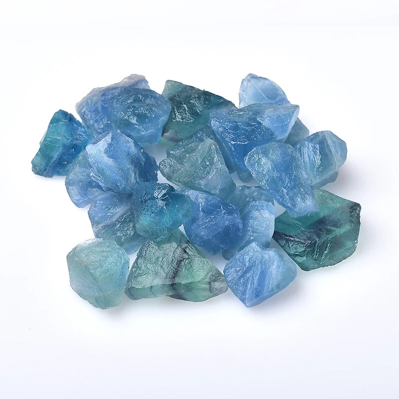 Natural Stone Blue Green Fluorite Crystal Quartz Irregular Original Stone Mineral Reiki Healing Stone Home Aquarium Ornaments