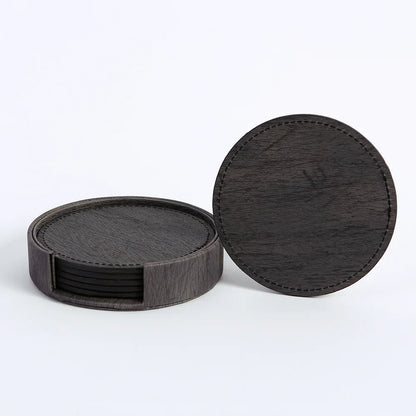 Wood Grain Leather Coaster Set – Quiet texture, simple warmth for everyday moments