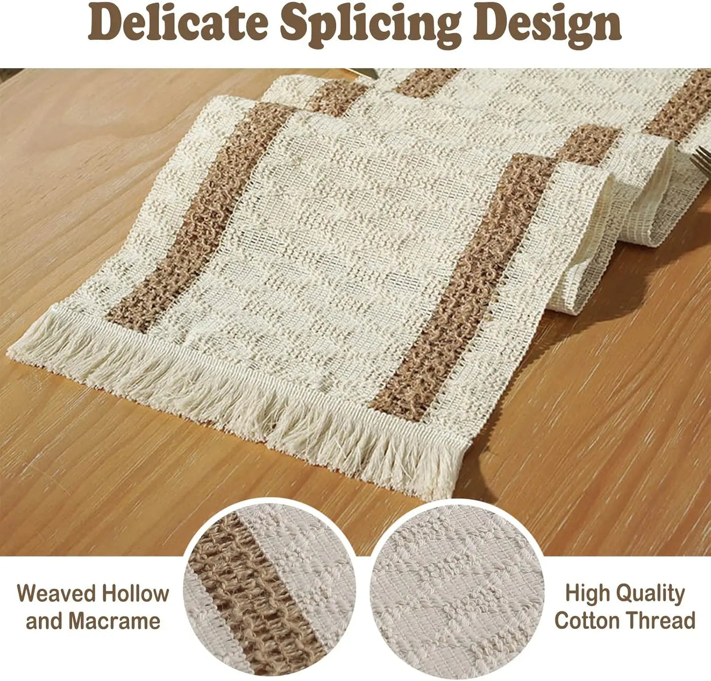 Boho Blue Hemstitch Table Runner – Soft threads of calm and character