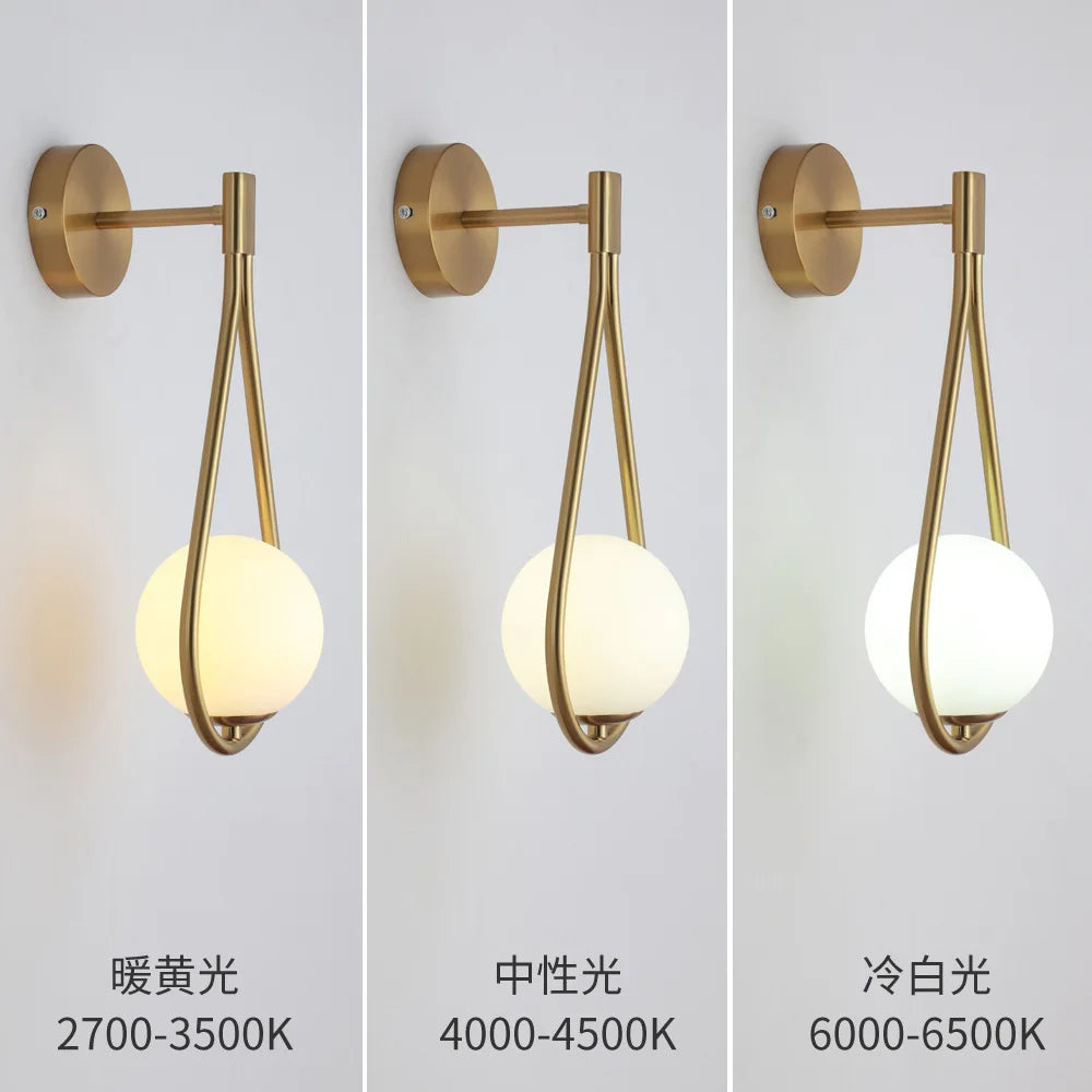 Nordic Gold Globe Wall Lamp – Gentle light for modern interiors