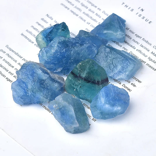 Natural Stone Blue Green Fluorite Crystal Quartz Irregular Original Stone Mineral Reiki Healing Stone Home Aquarium Ornaments