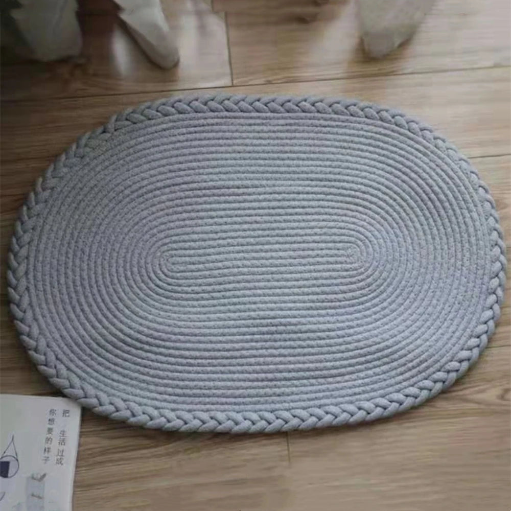 Hand-Woven Jute & Cotton Floor Mat – Natural texture, quiet simplicity for every room