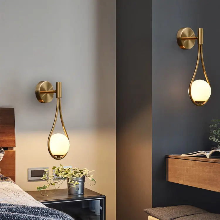Nordic Gold Globe Wall Lamp – Gentle light for modern interiors