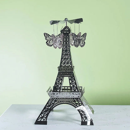 Eiffel Tower Rotating Candle Holder – Parisian light, gentle motion, timeless romance