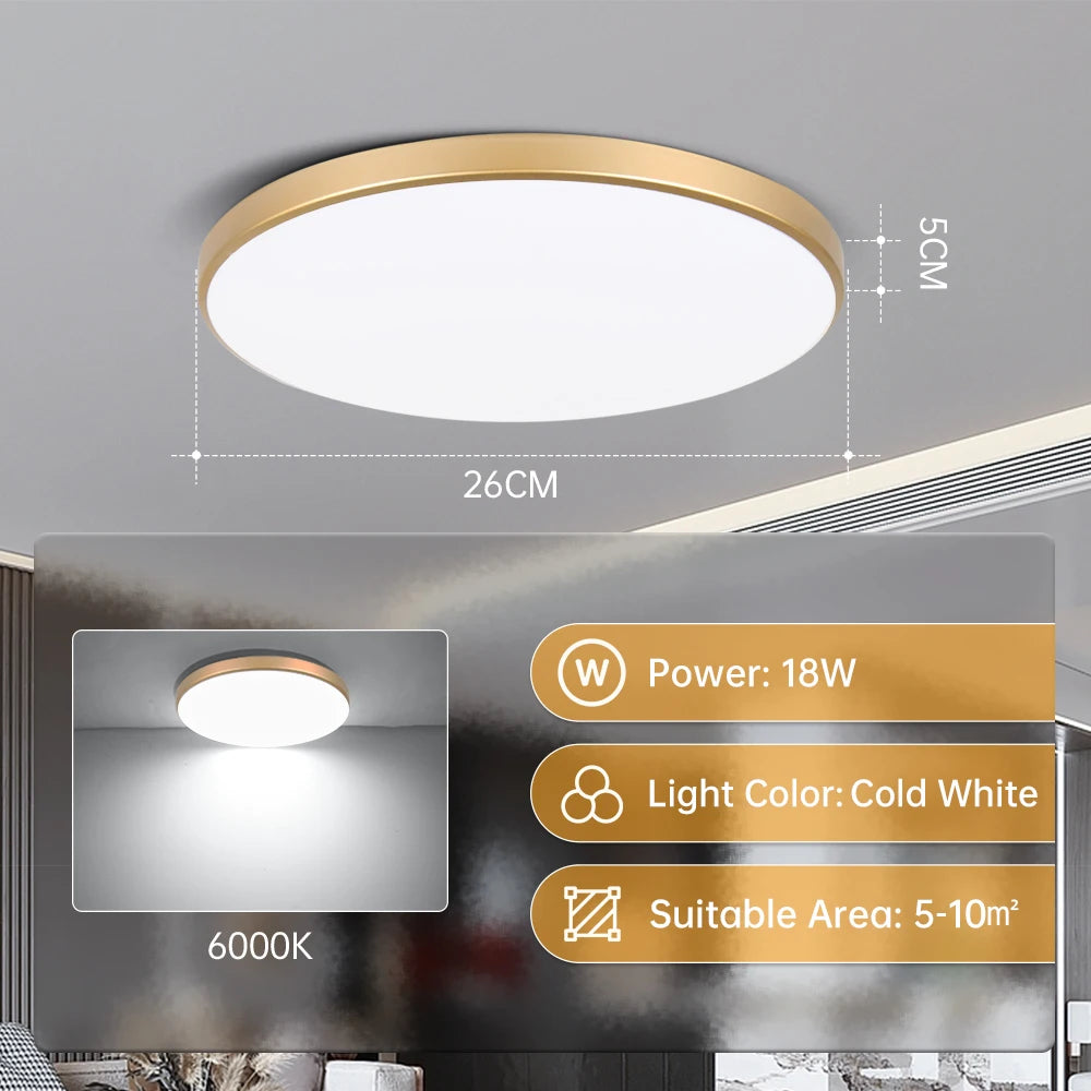 Modern LED Ceiling Lamp – Slim, Bright & Waterproof Design