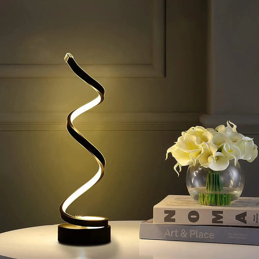 Modern Spiral LED Table Lamp for Living Room and Bedroom