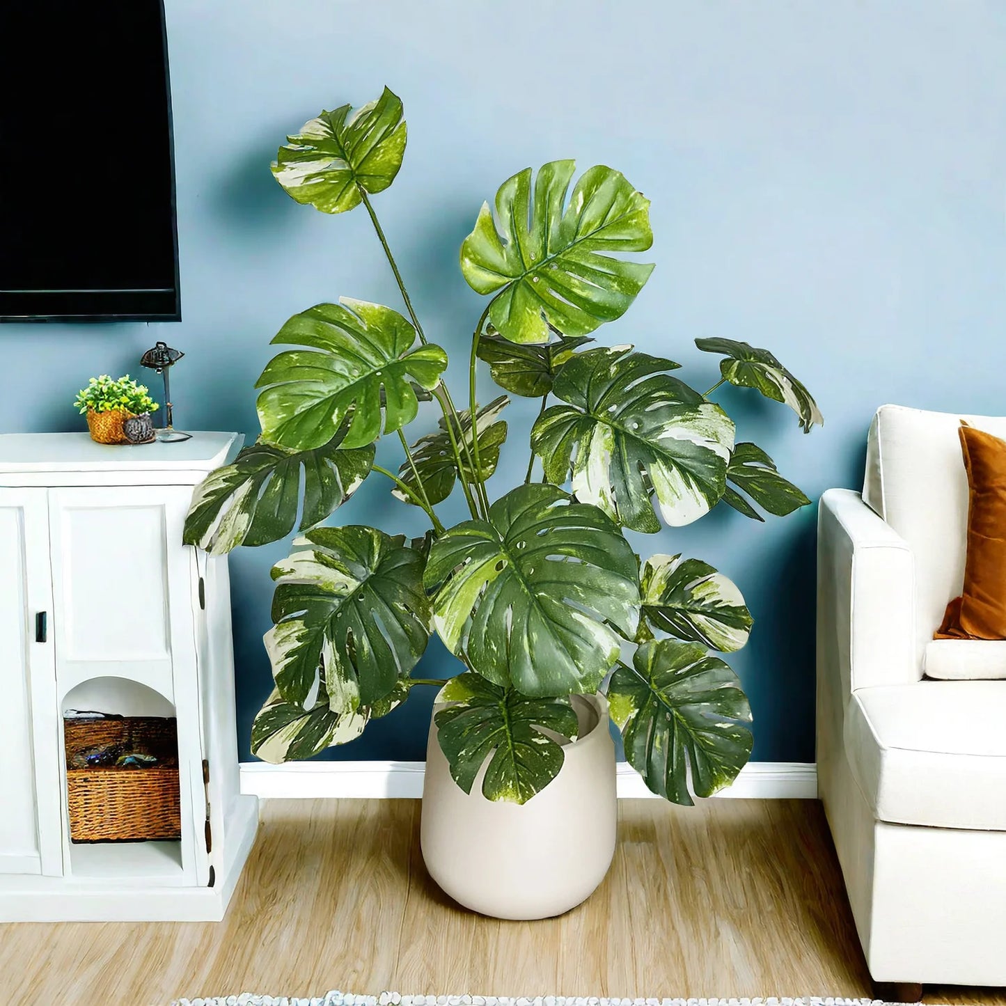 Artificial Monstera Plant - Potted Indoor Decor for Home and Office