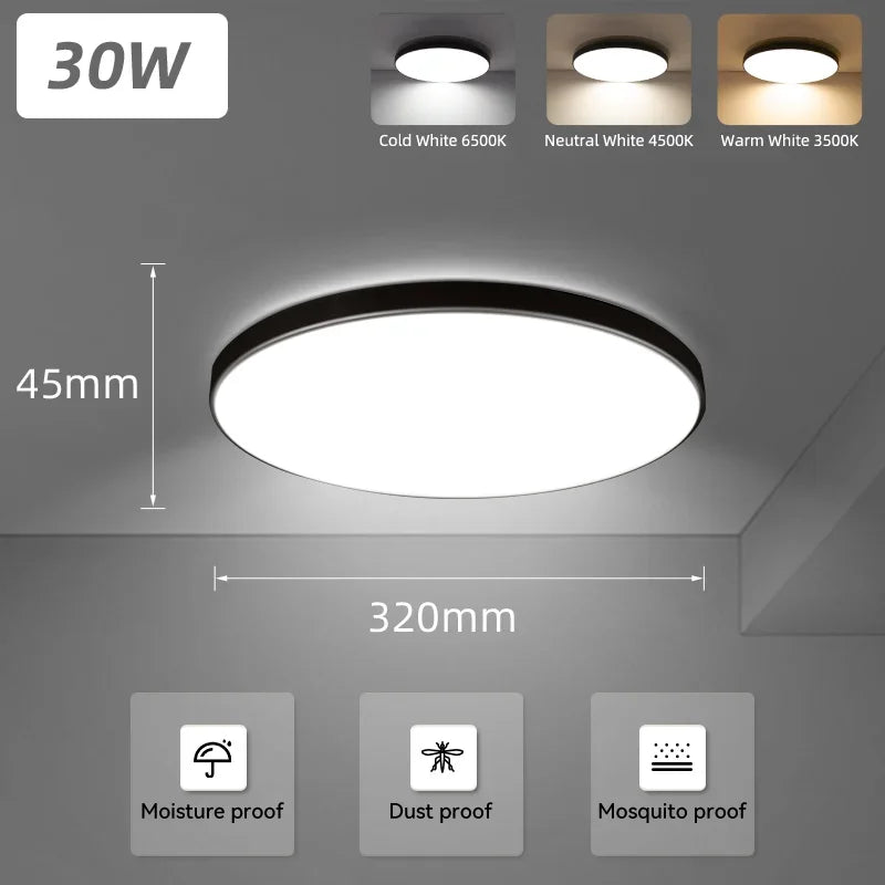 Modern LED Ceiling Lamp – Slim, Bright & Waterproof Design