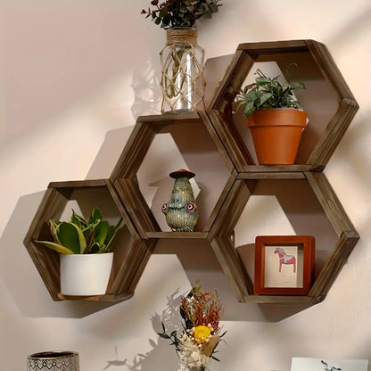 Hexagon Floating Wall Shelf – Quiet symmetry for thoughtful spaces