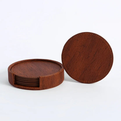 Wood Grain Leather Coaster Set – Quiet texture, simple warmth for everyday moments