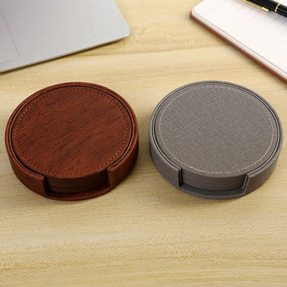 Wood Grain Leather Coaster Set – Quiet texture, simple warmth for everyday moments