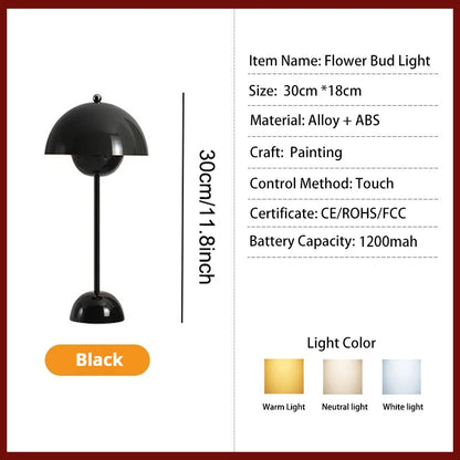 Rechargeable Flower Bud Table Lamp – Soft blooming glow for calm modern spaces