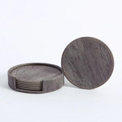 Wood Grain Leather Coaster Set – Quiet texture, simple warmth for everyday moments