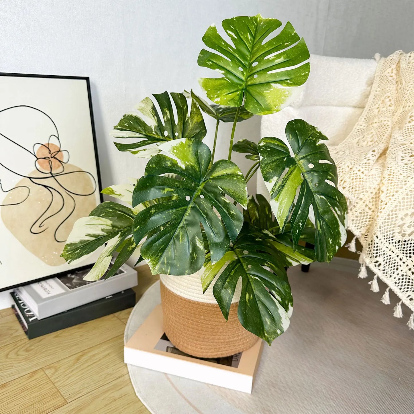 Artificial Monstera Plant - Potted Indoor Decor for Home and Office