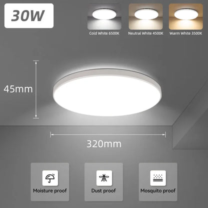Modern LED Ceiling Lamp – Slim, Bright & Waterproof Design