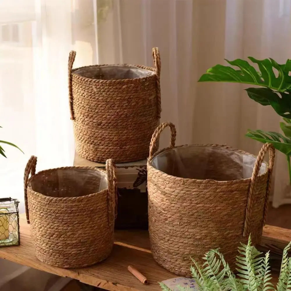 Nordic Straw Storage Basket – Gentle form, natural calm for green spaces