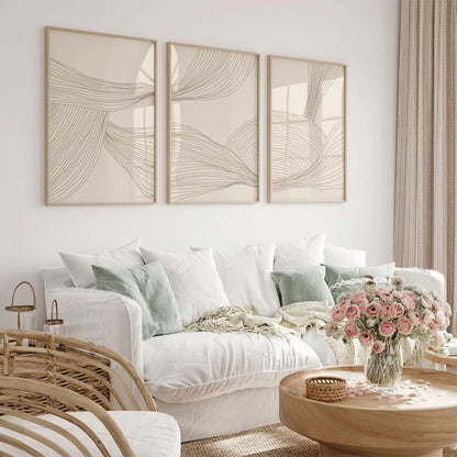 Modern Abstract Wall Art Set – Calm geometry in soft, timeless tones